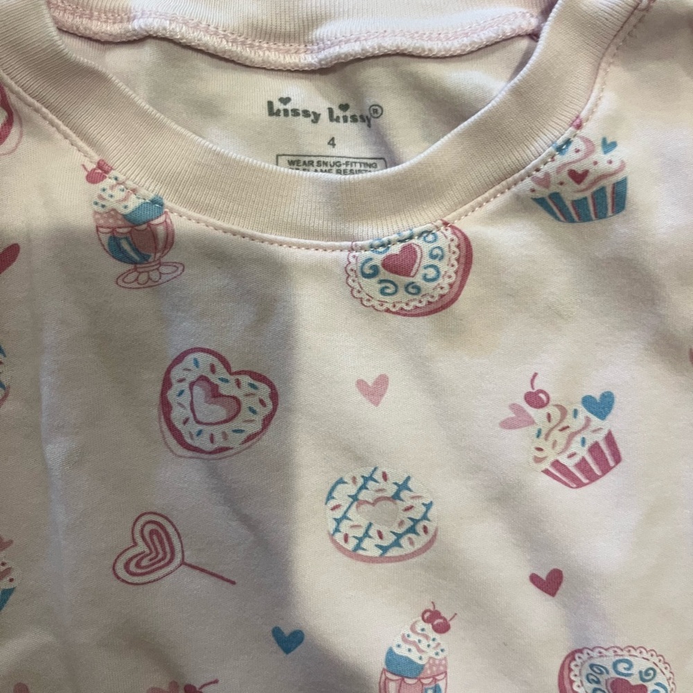 Kissy Kissy Pink and Blue Cupcake Pajama Set
